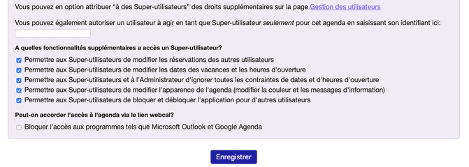 Droits d'accès des Superutilisateurs